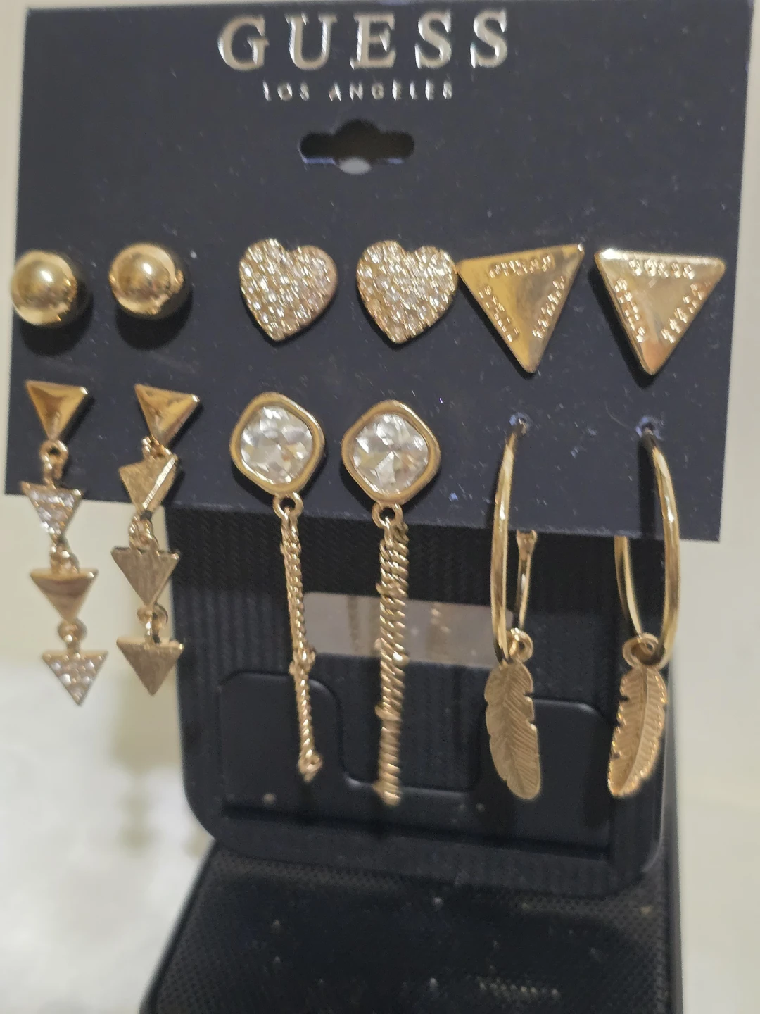 GUESS Gold-Tone Earring Set - 6 Pairs with Crystals