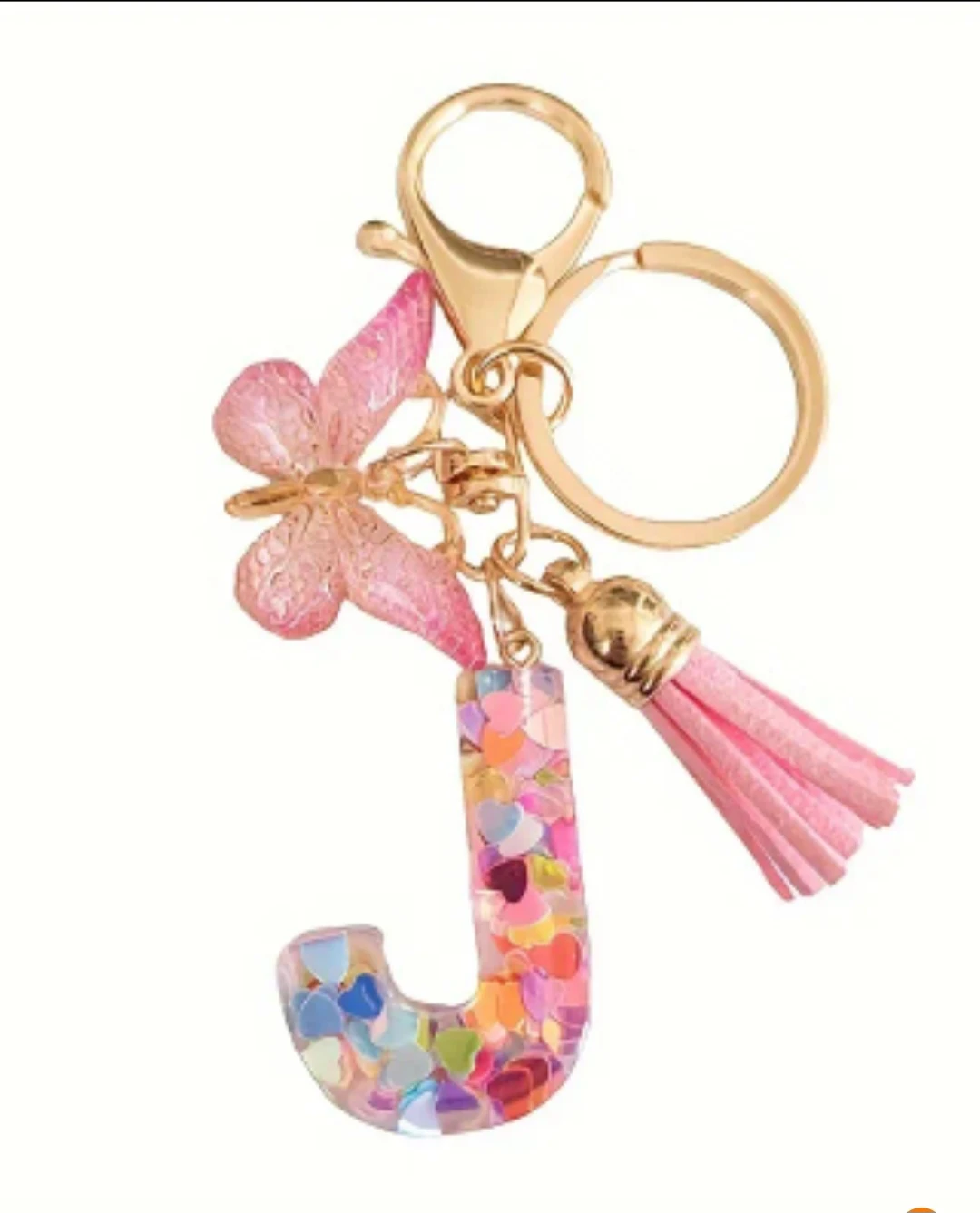 Alphabet Letter Keychain with Butterfly and Tassel - photo 4