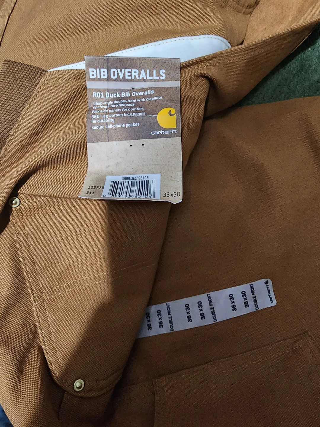 Carhartt R01 Duck Bib Overalls 36x30 - photo 2