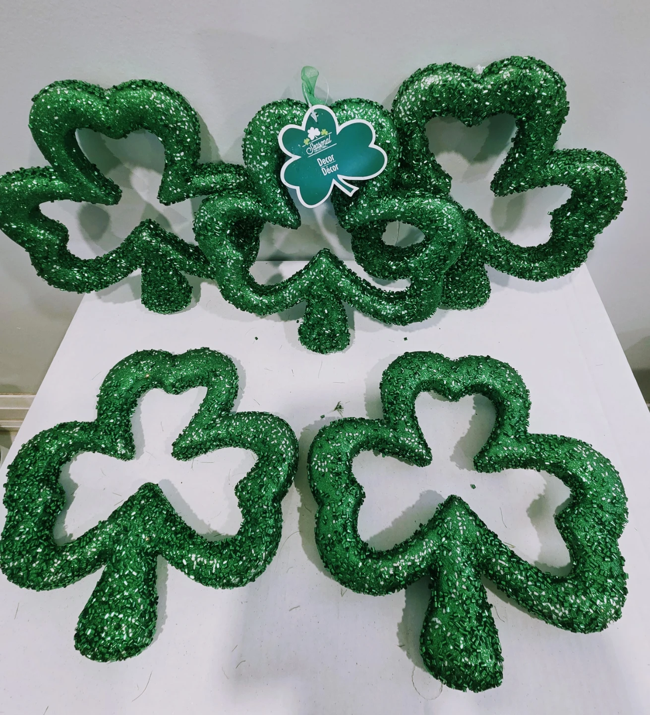 All new, Green Glitter Shamrock Decor Set🌱