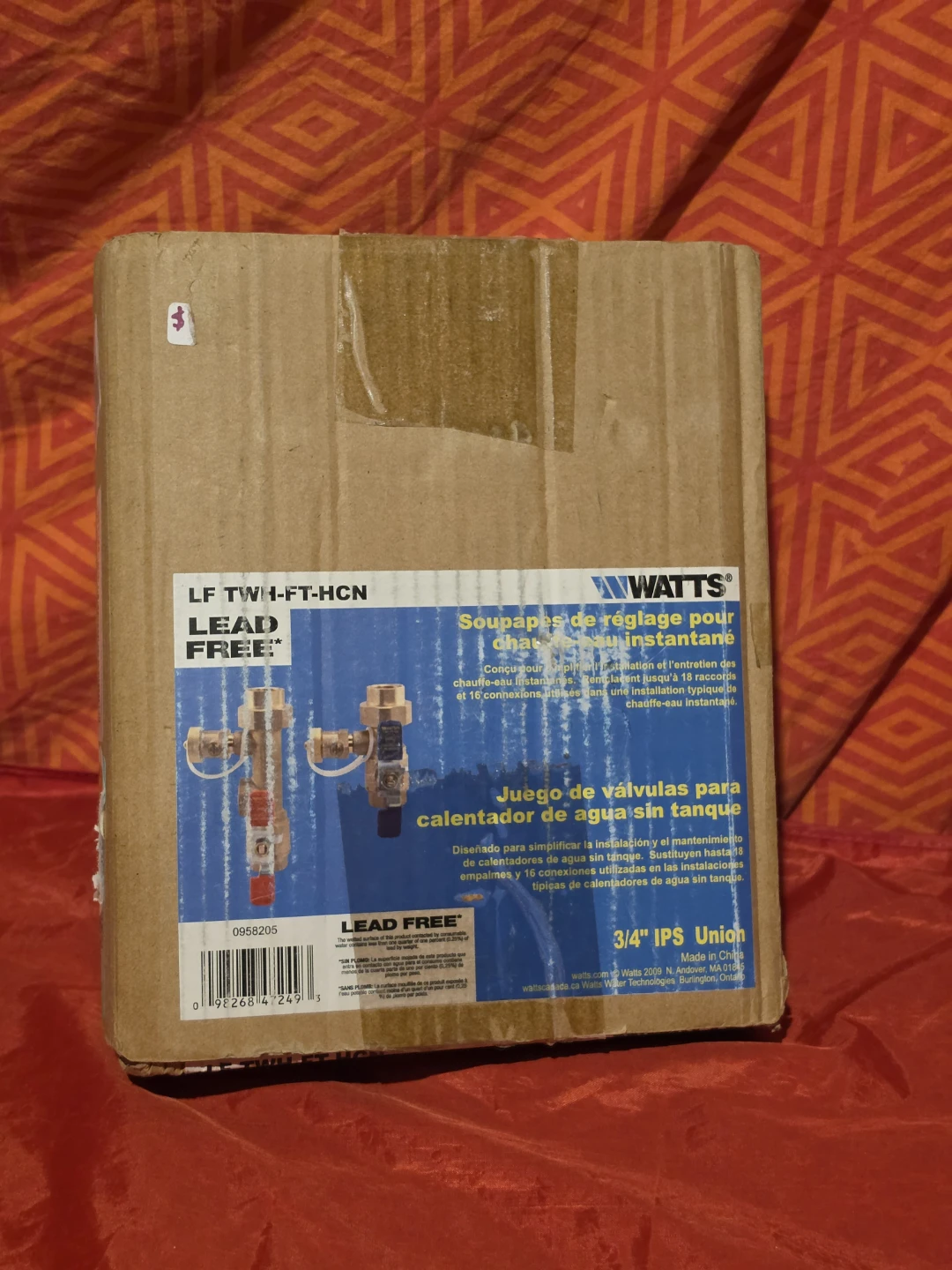 Watts Tankless Water Heater Valve Set 3/4" IPS Union