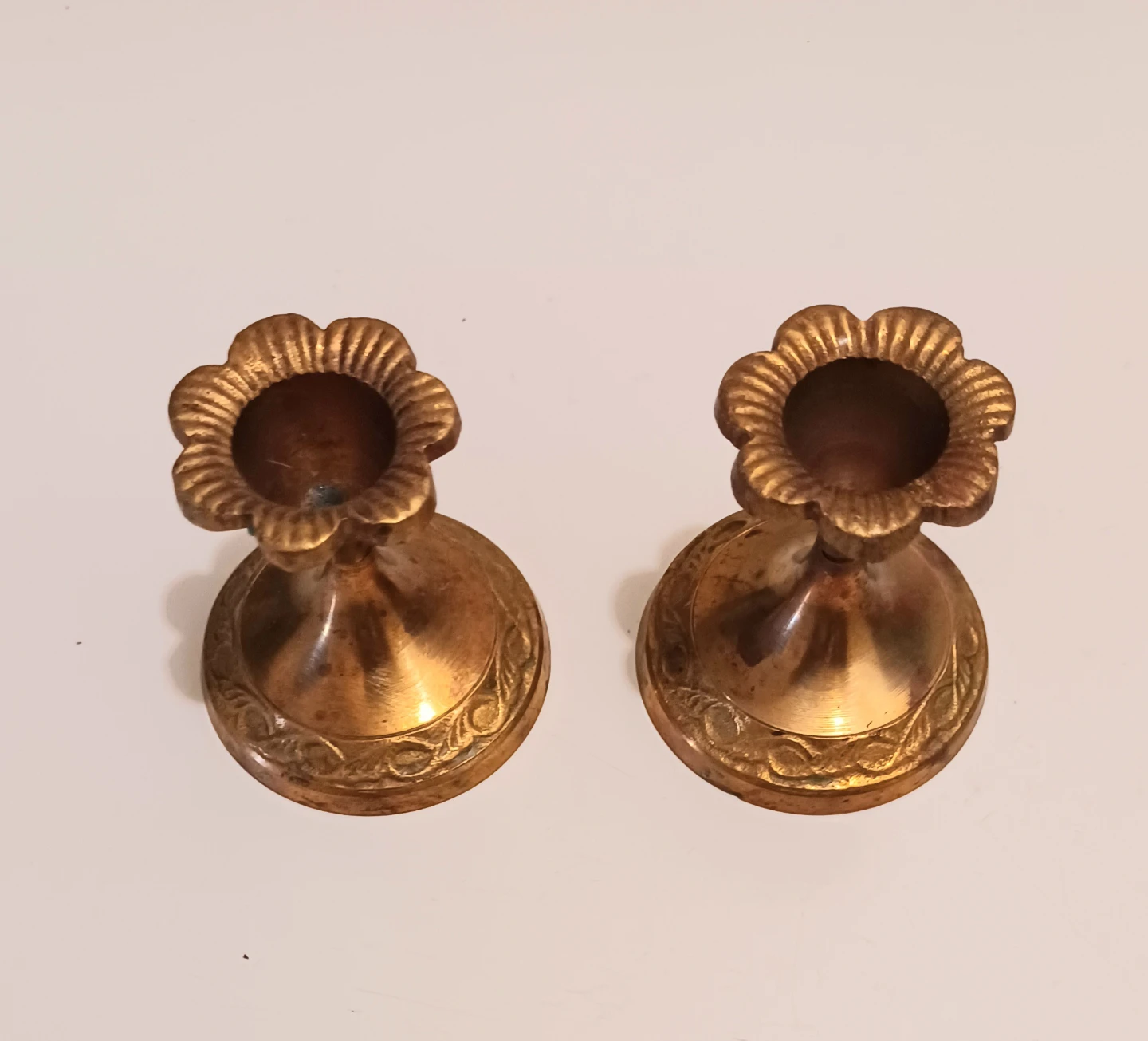 Handmade Brass Trumpet Candlestick Holders - photo 2