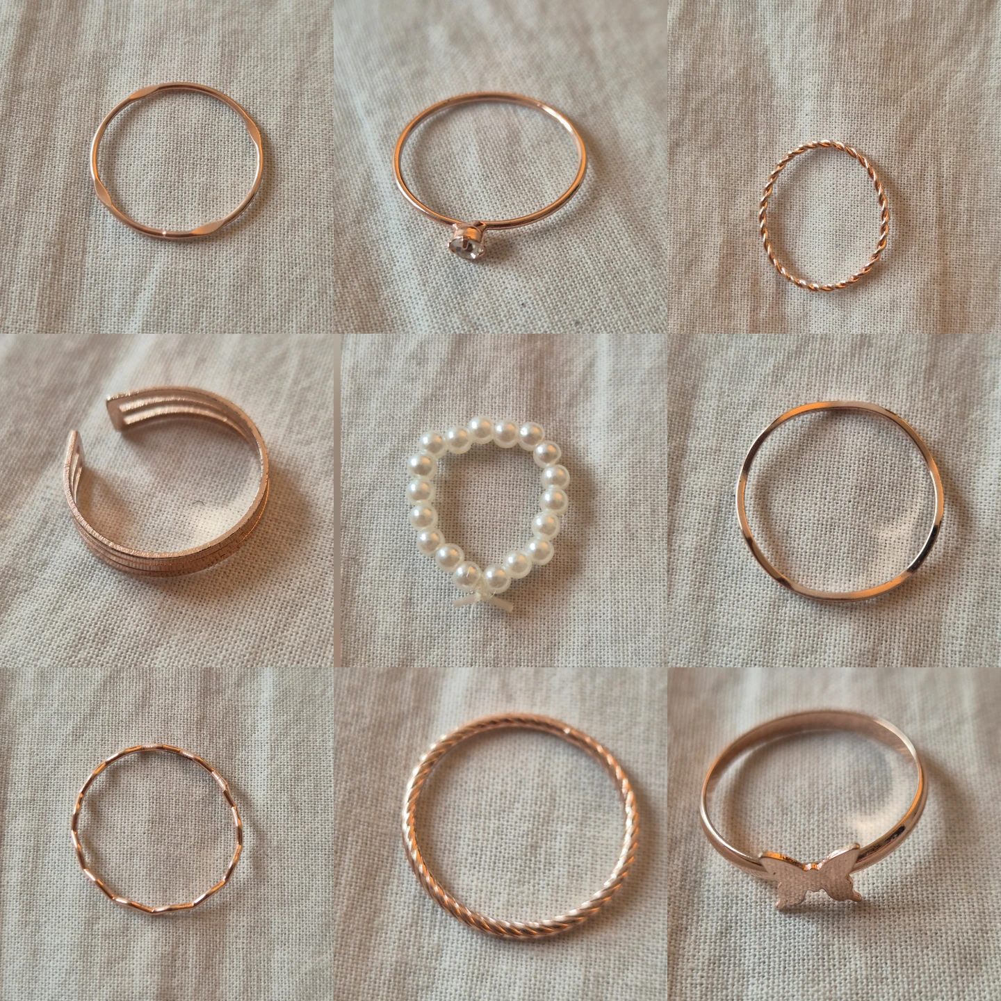 Assorted Rose Gold Tone Rings Set - photo 2
