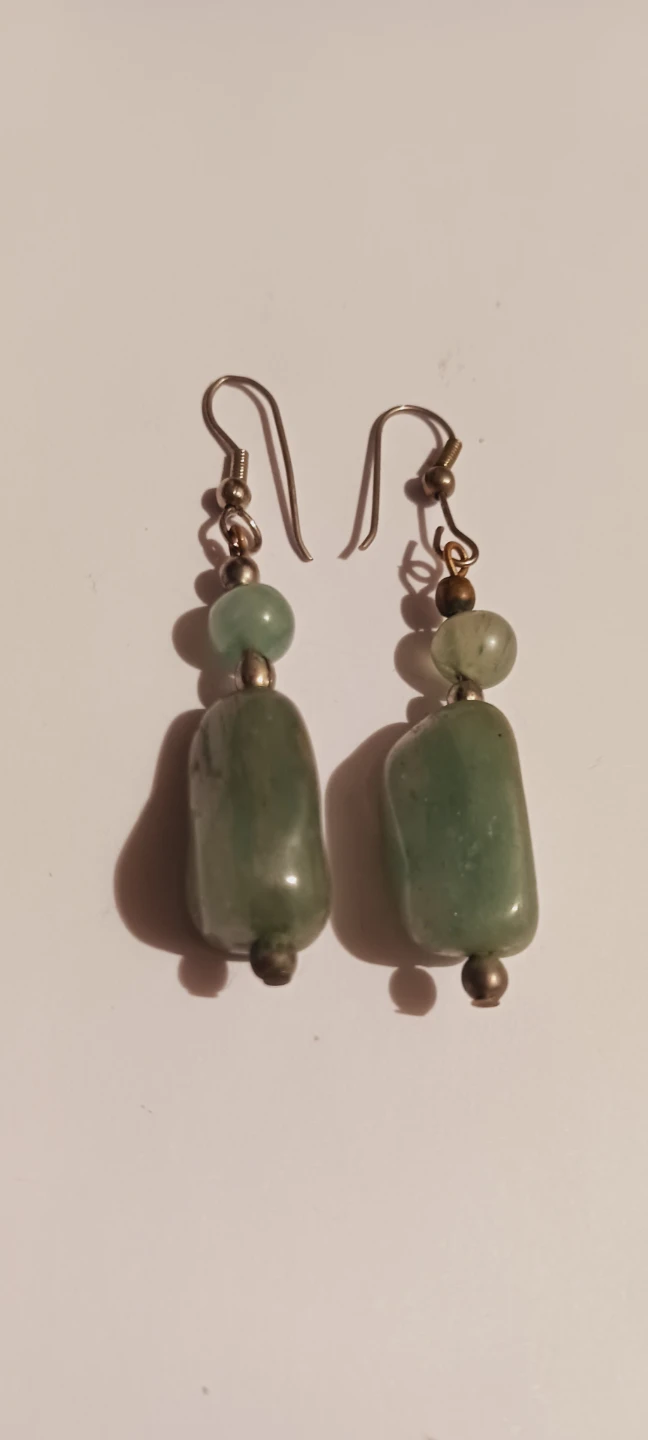 Beautiful Green Stone Drop Earrings - photo 3