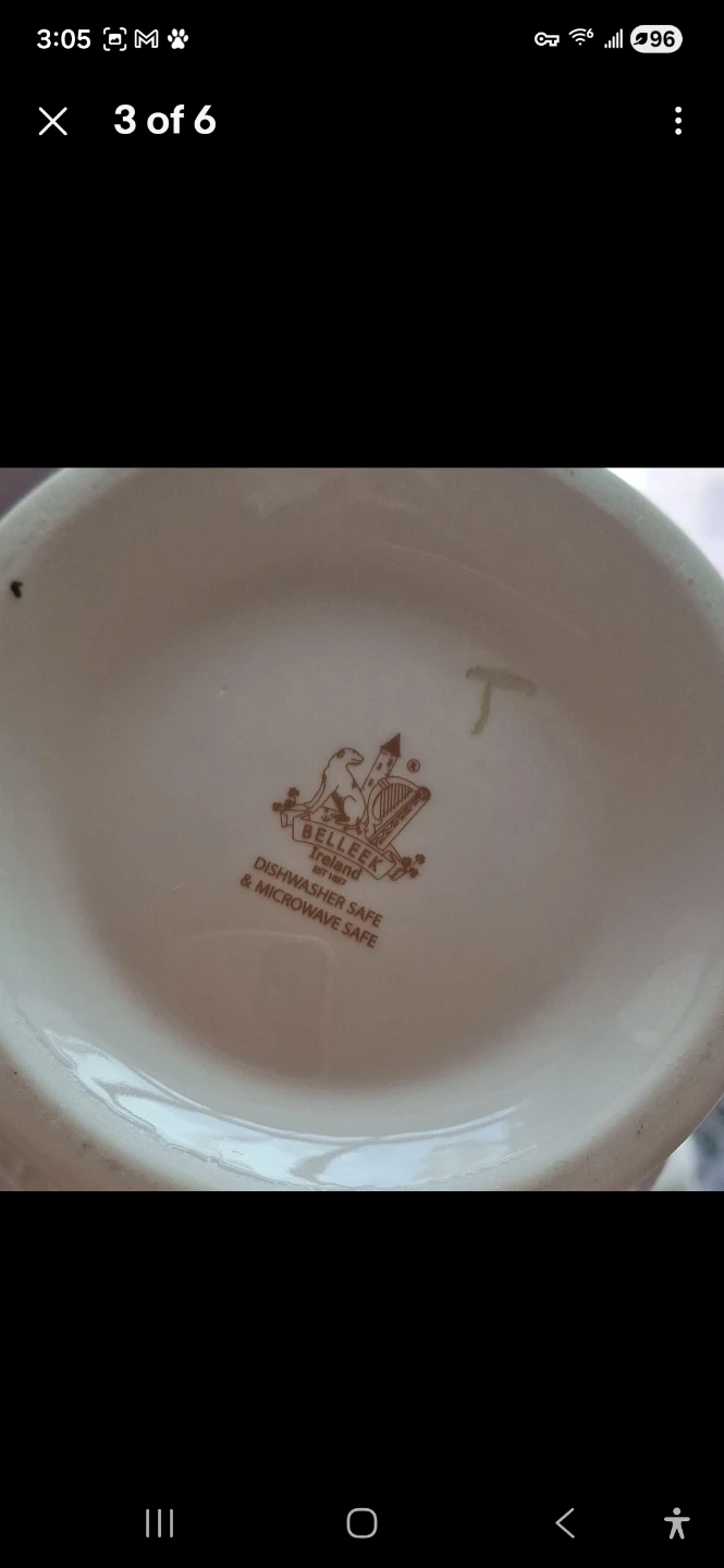 Belleek Ireland Creamer Pitcher with Shamrock Design - photo 3