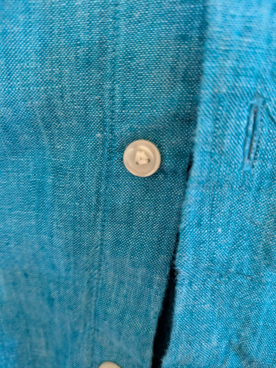 Zodiac Men's Teal Pure Linen Tailored Fit Long Sleeve Shirt - photo 5