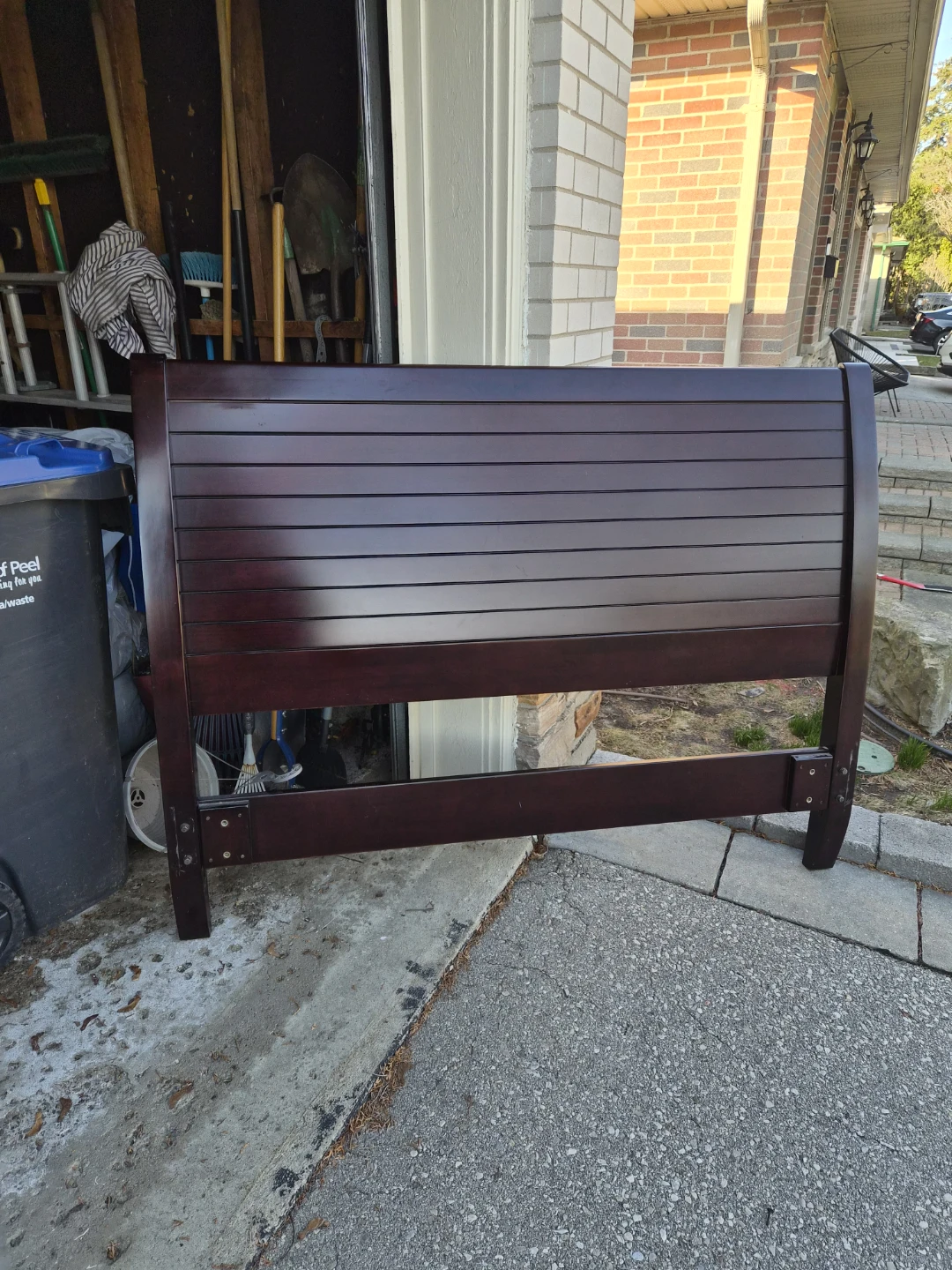 Dark Brown Double bed - free, like new (no slats) - photo 3