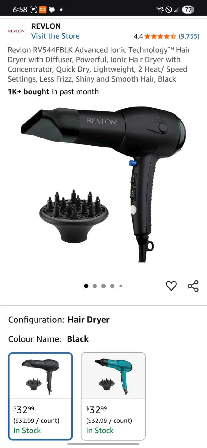 Revlon Advanced Ionic Hair Dryer