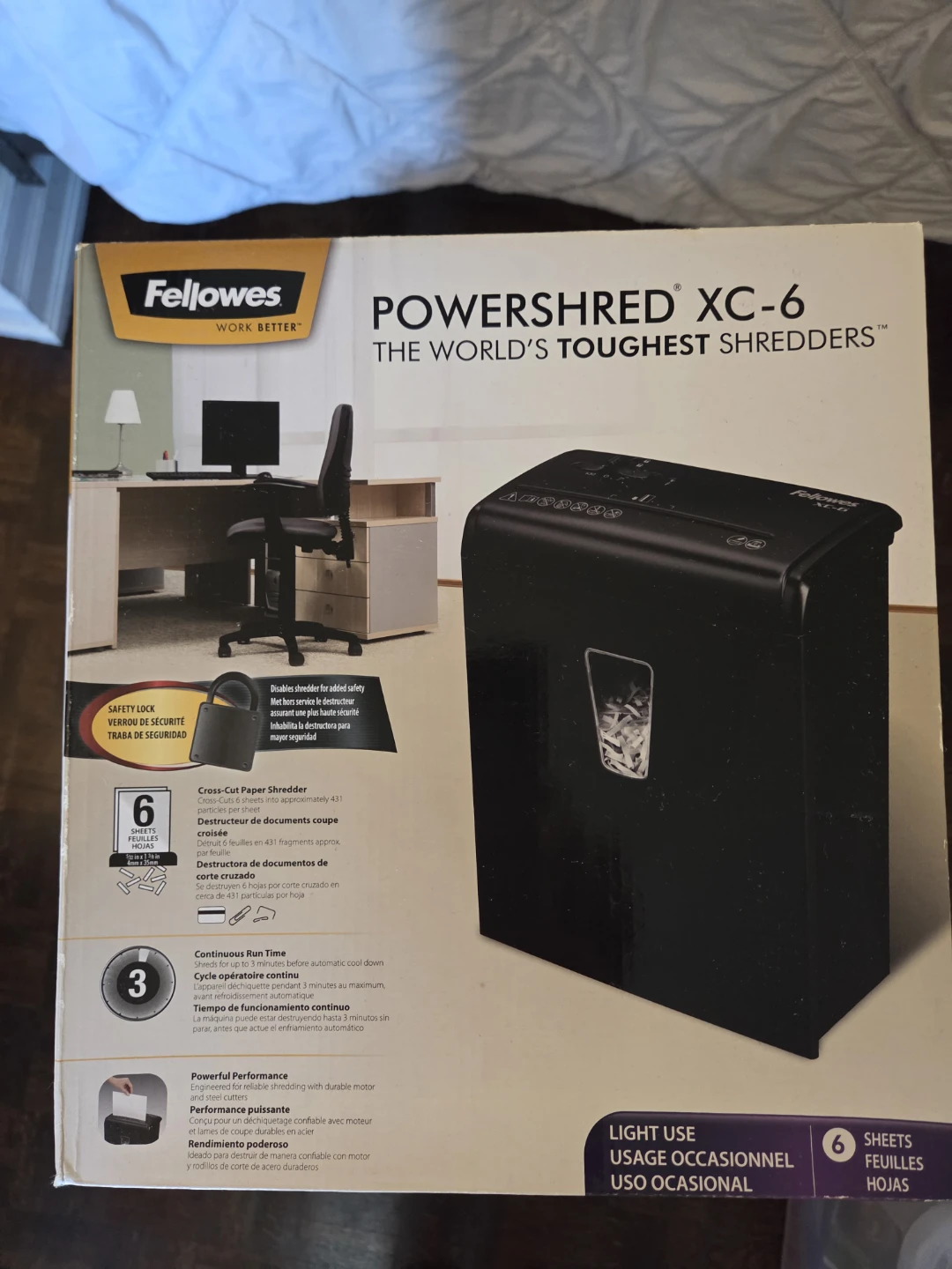 Fellowes POWERSHRED XC-6 Cross-Cut Paper Shredder
