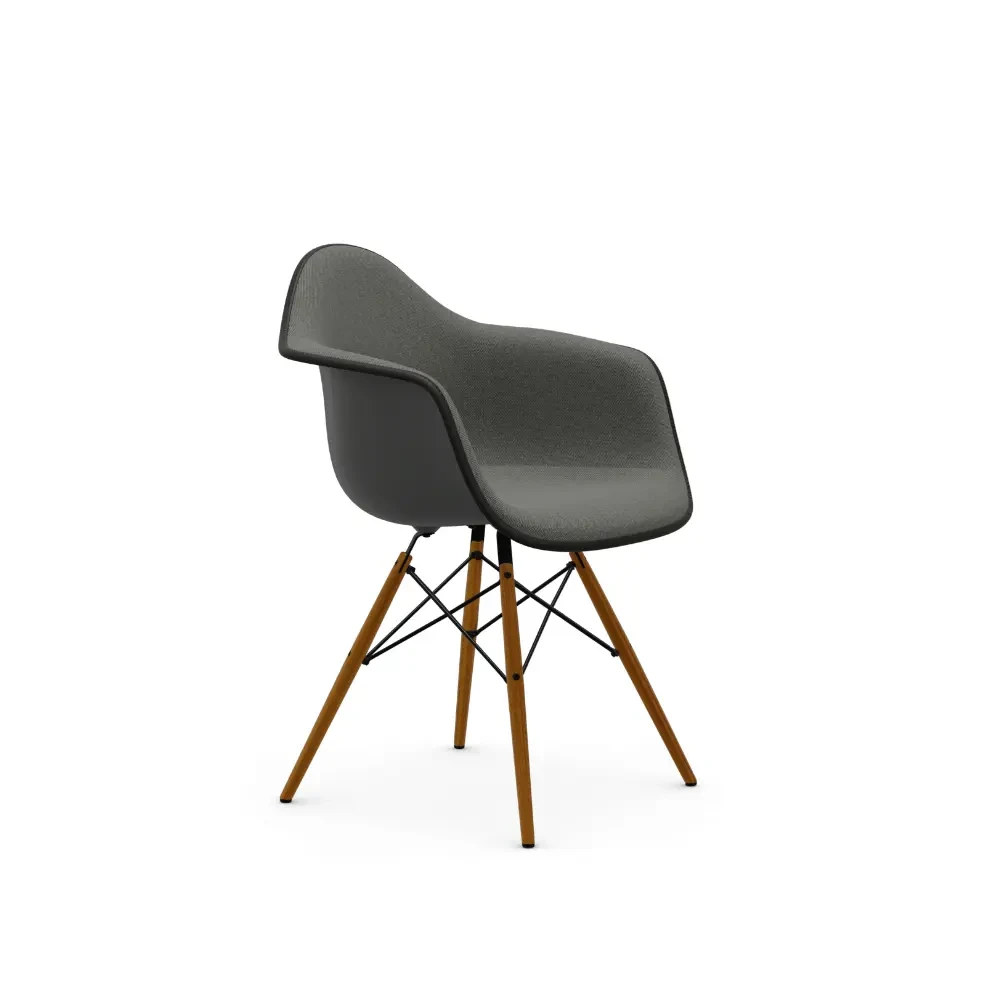 Dark Grey Armchair with Wooden Legs
