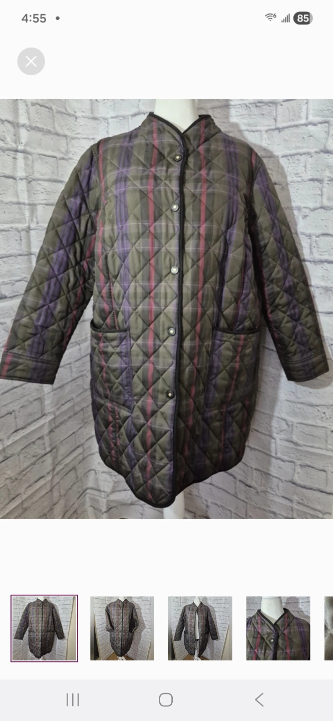 Lauren Ralph Lauren Quilted Plaid Long Jacket - photo 4