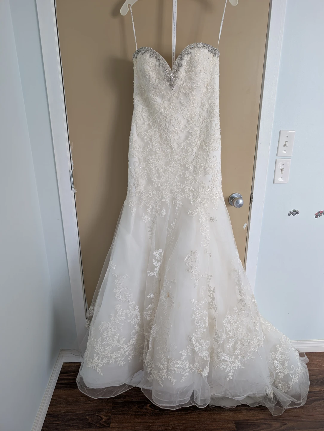Fit & Flare Wedding dress, lace bodice & sweetheart neckline - photo 3