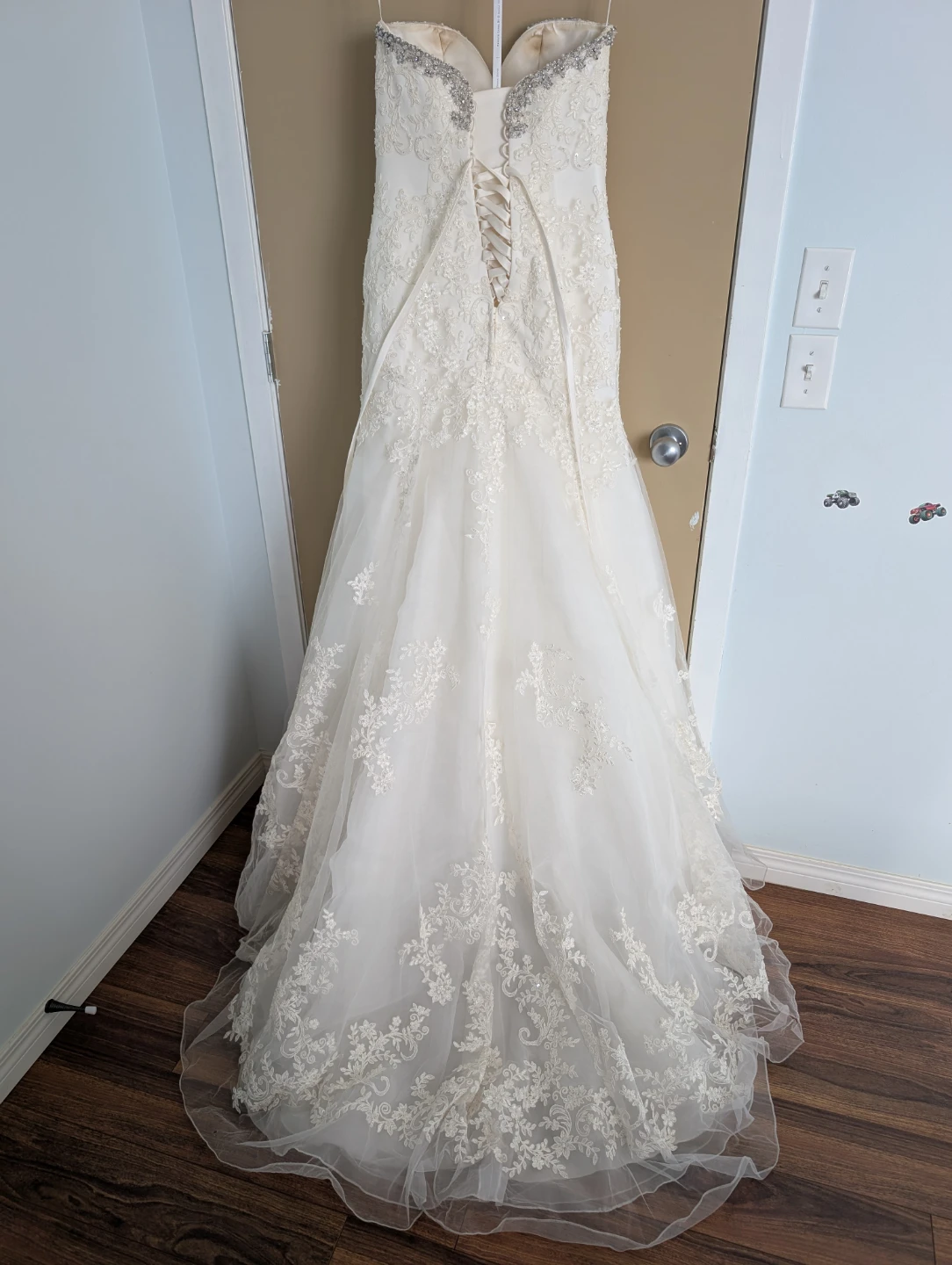 Fit & Flare Wedding dress, lace bodice & sweetheart neckline - photo 5