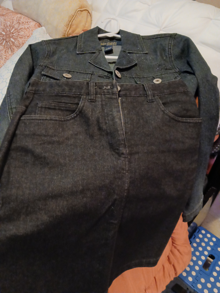 Blue Point Denim Jacket and Skirt Set - photo 4