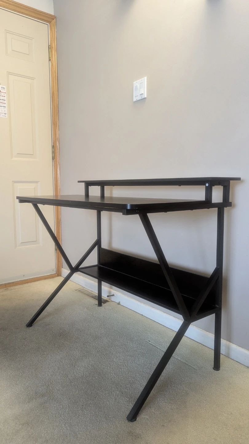Black Computer Desk with Shelf