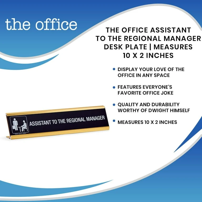 P/U The Office Assistant to the Regional Manager Desk Plate - photo 2