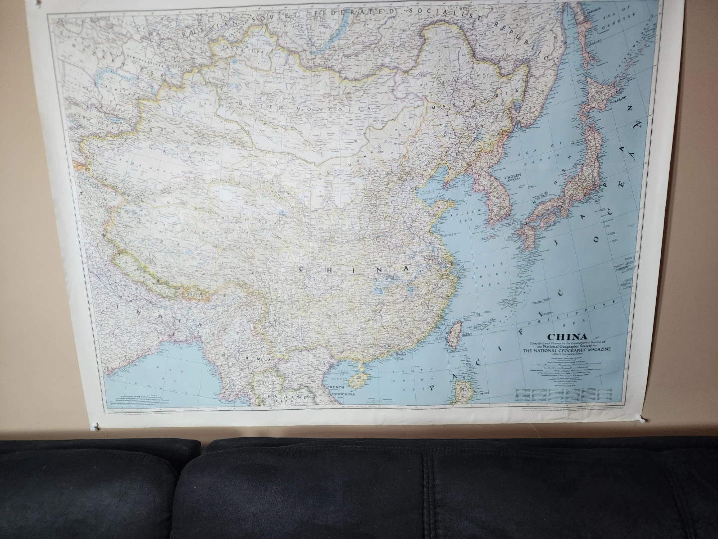 National Geographic Magazine China Map