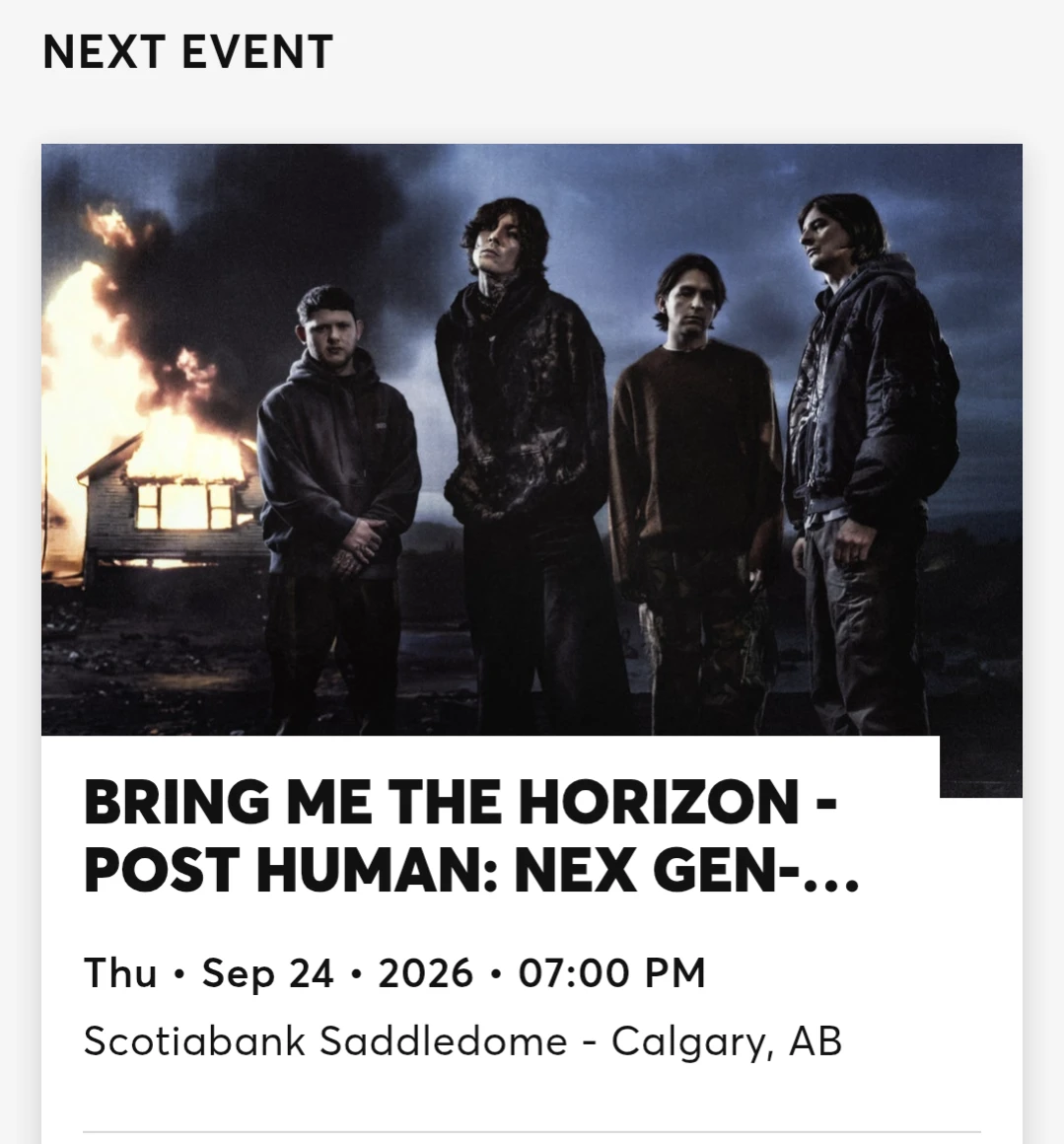 3 tickets to the concert Bring me the Horizon