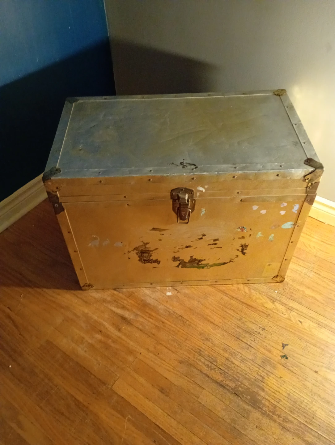 Vintage Metal Storage Trunk