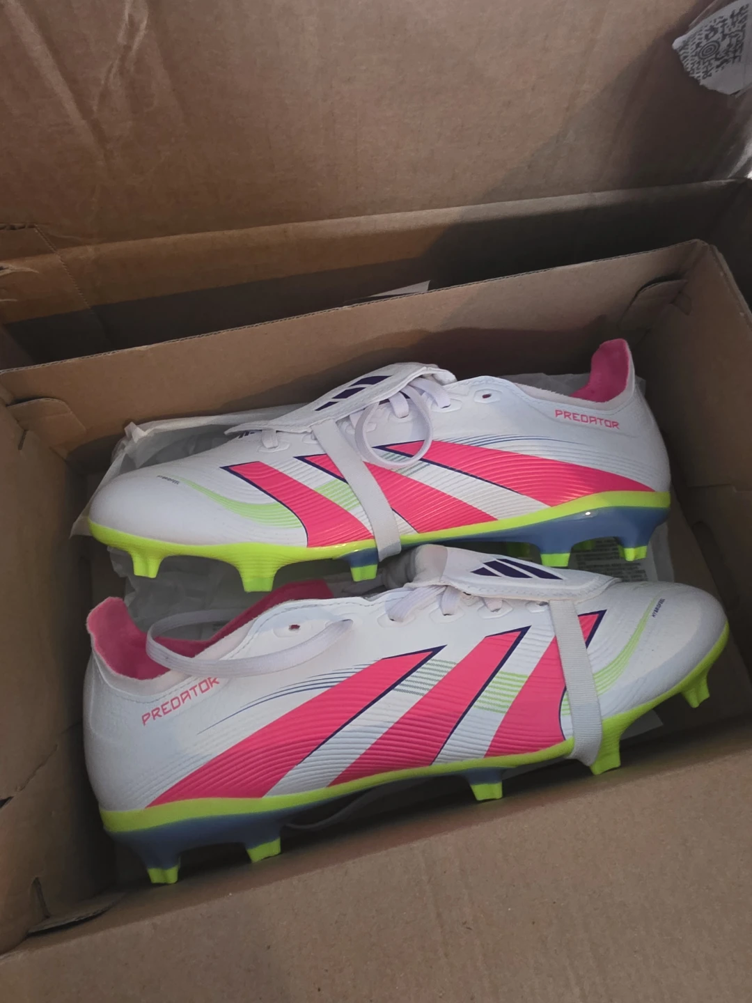 Adidas Predator League FT FG/MG Soccer Cleats White/Pink/Lime