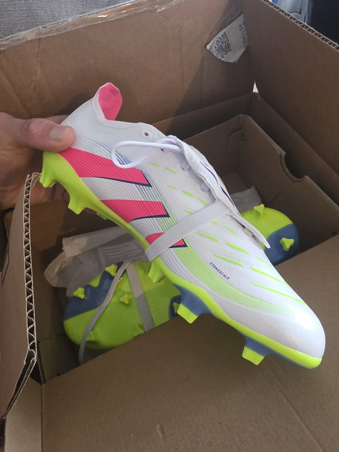 Adidas Predator League FT FG/MG Soccer Cleats White/Pink/Lime - photo 3