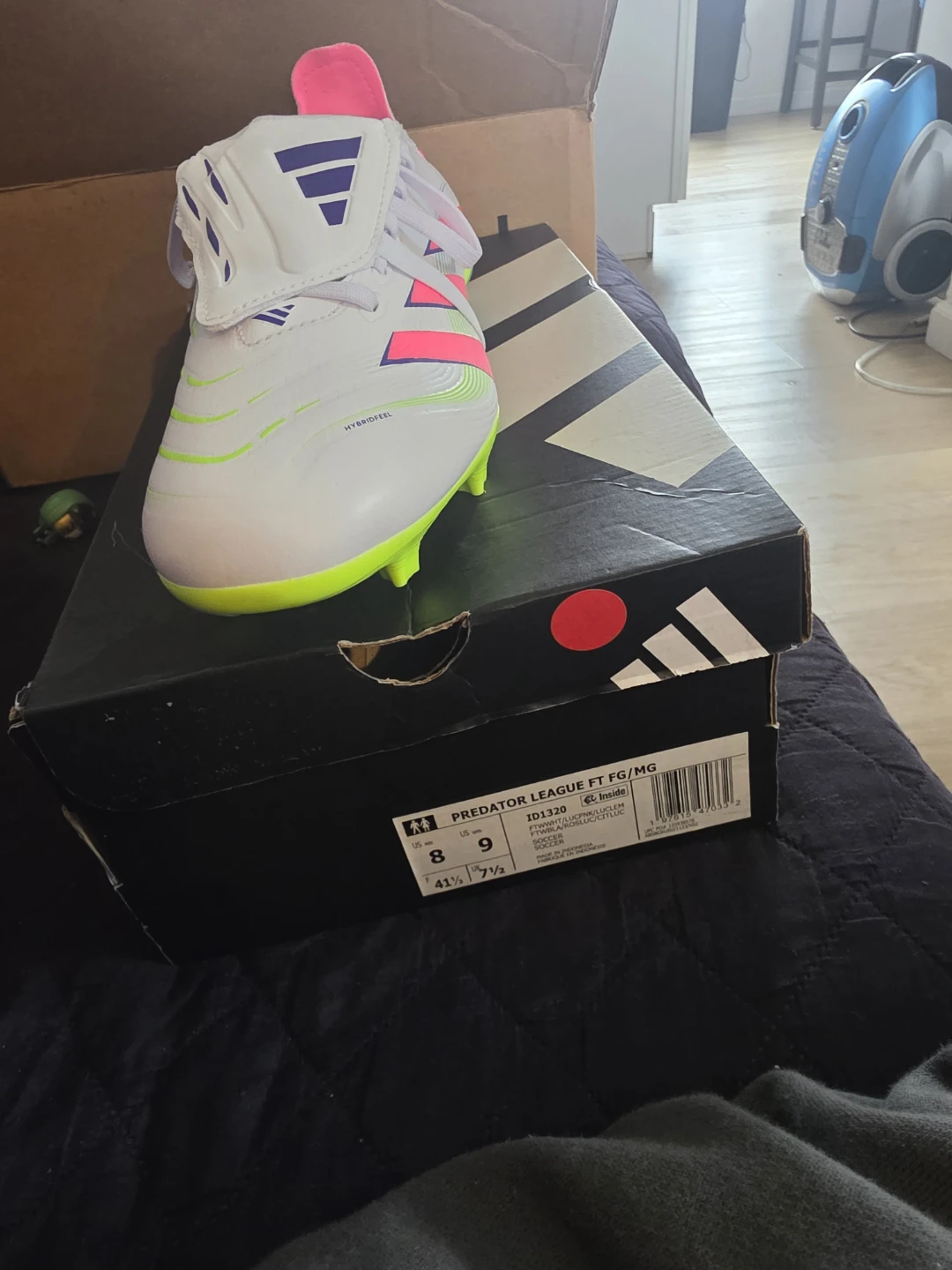 Adidas Predator League FT FG/MG Soccer Cleats White/Pink/Lime - photo 5