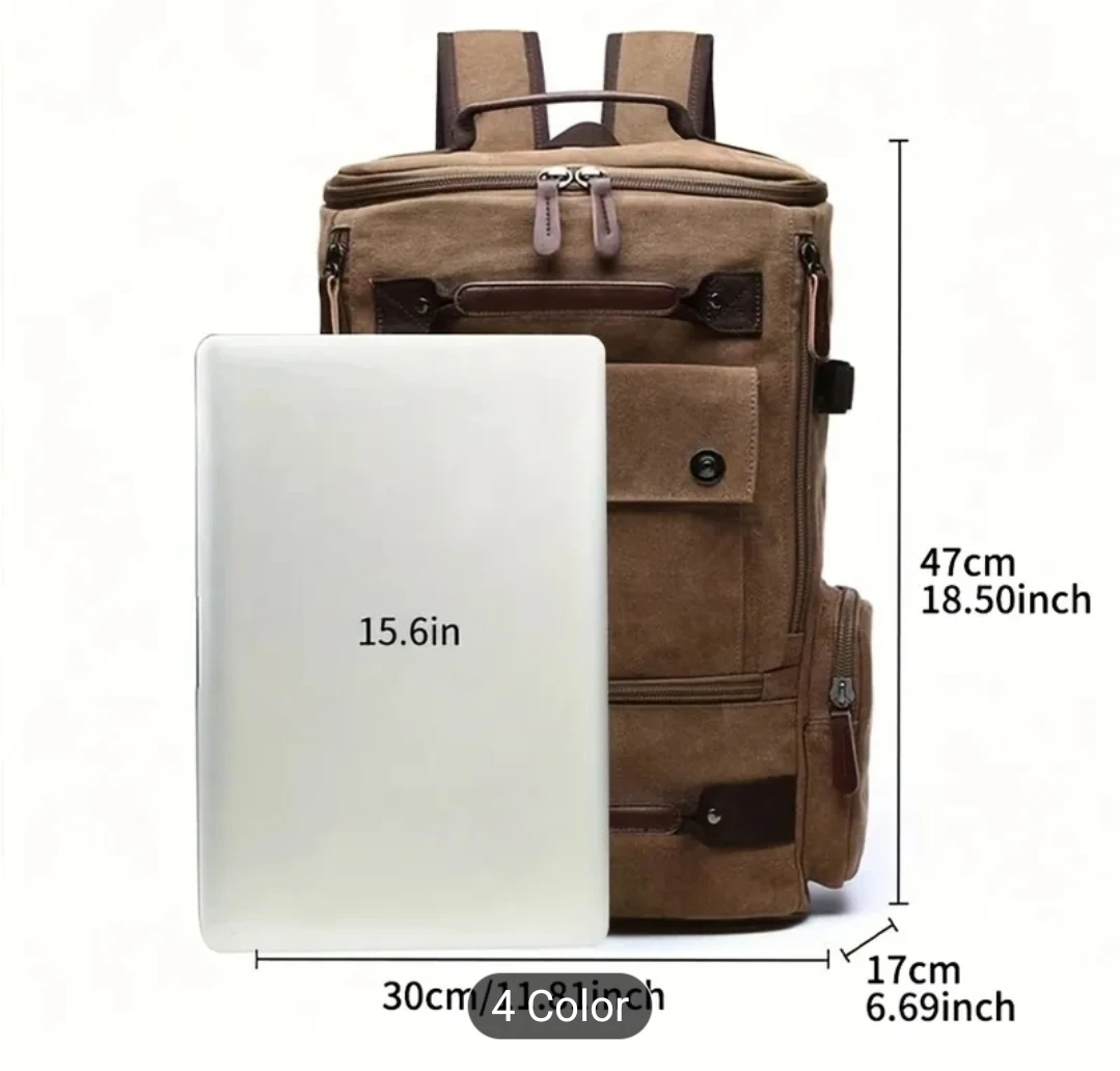 Vintage Canvas Backpack - Black - photo 2