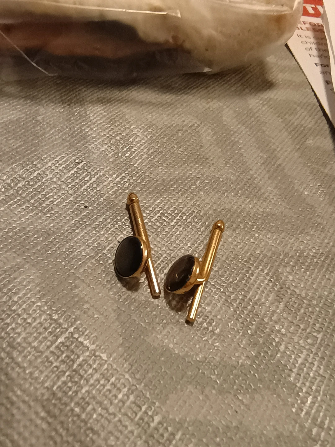 Gold-tone Cufflinks with Black Detail - photo 4