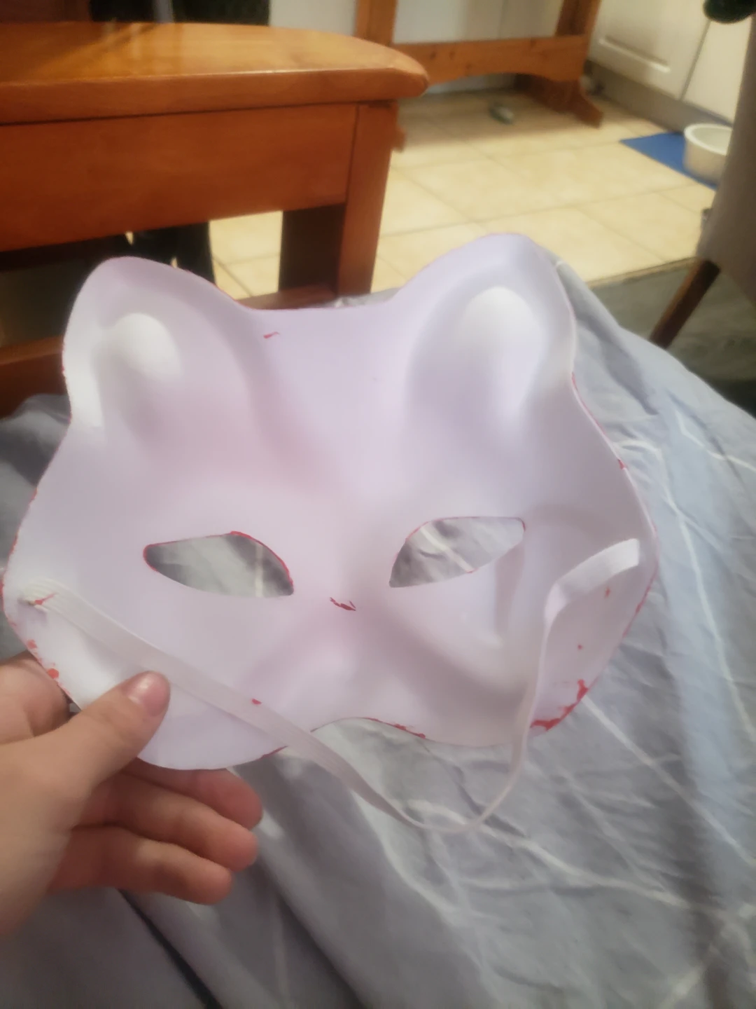 Homemade hand painted red cheetah therian mask - photo 2