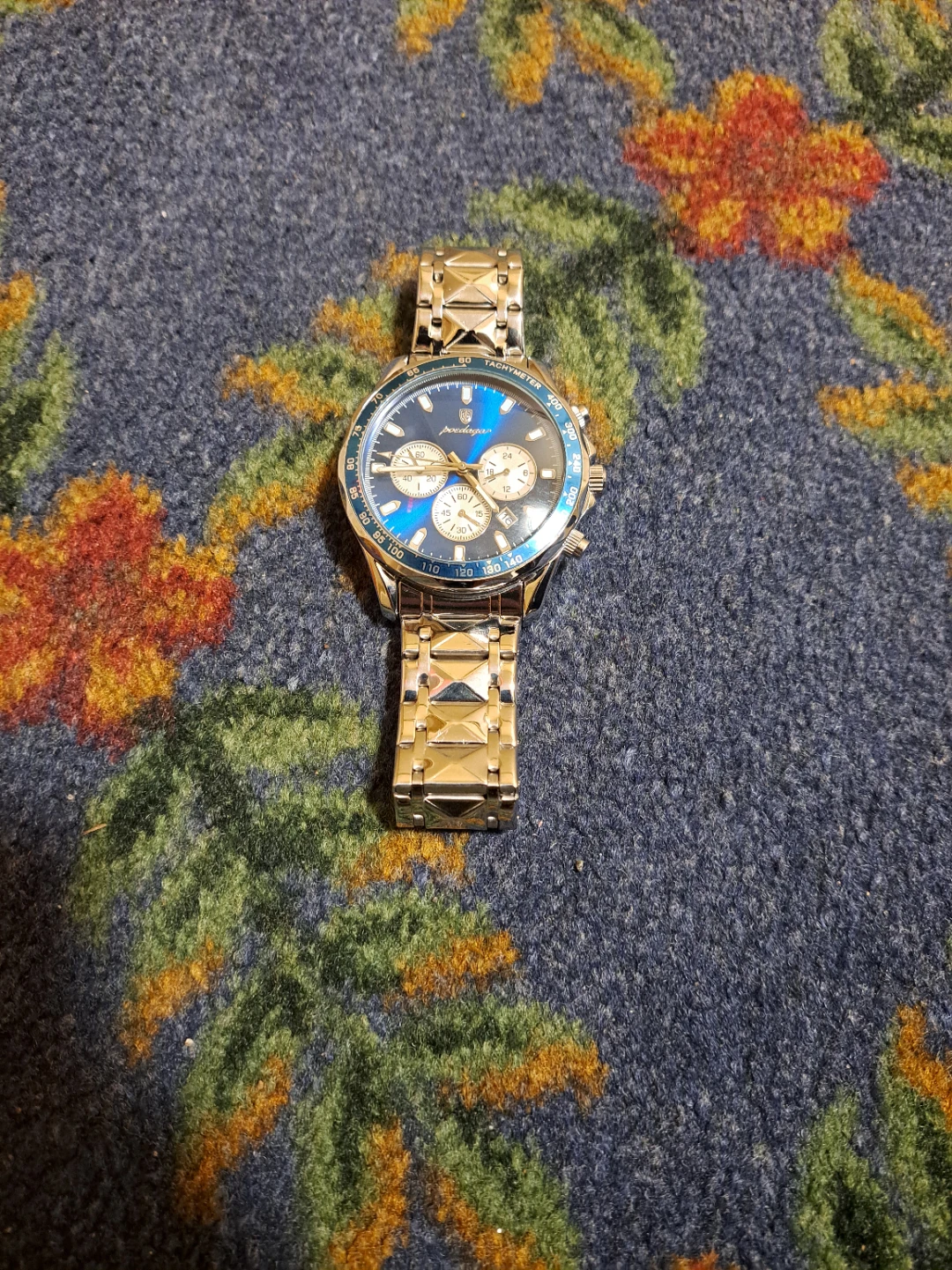 Poedagar Chronograph Watch Blue Dial