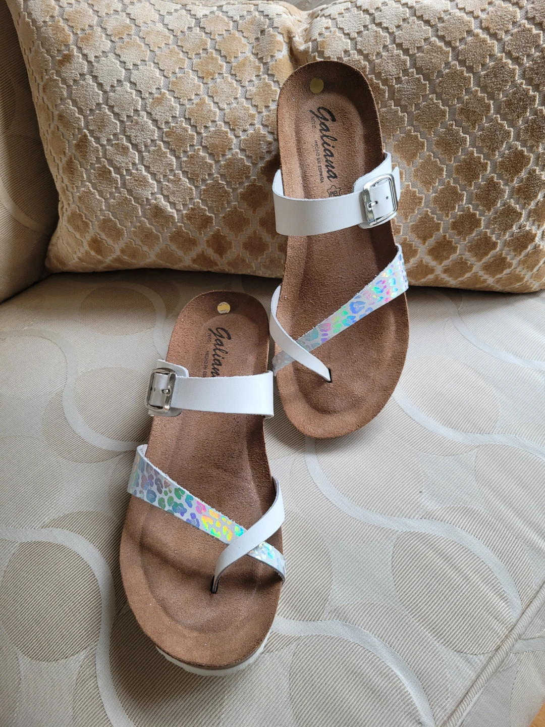 Galiana White & Iridescent Strap Sandals - Women's Size 9.5 - photo 2