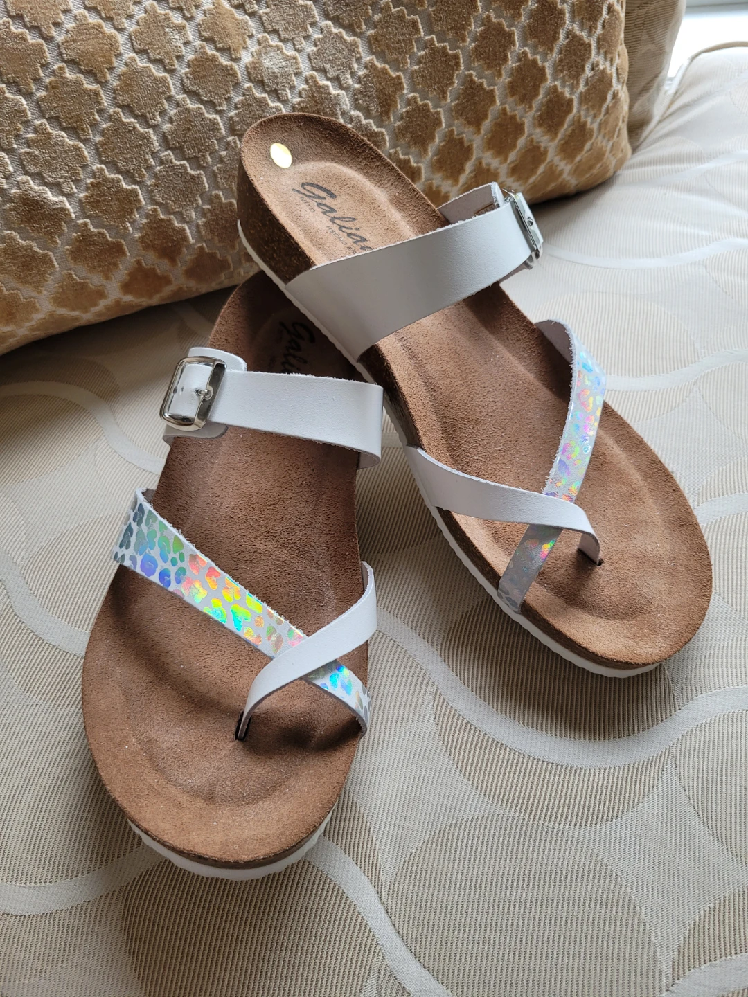 Galiana White & Iridescent Strap Sandals - Women's Size 9.5 - photo 3