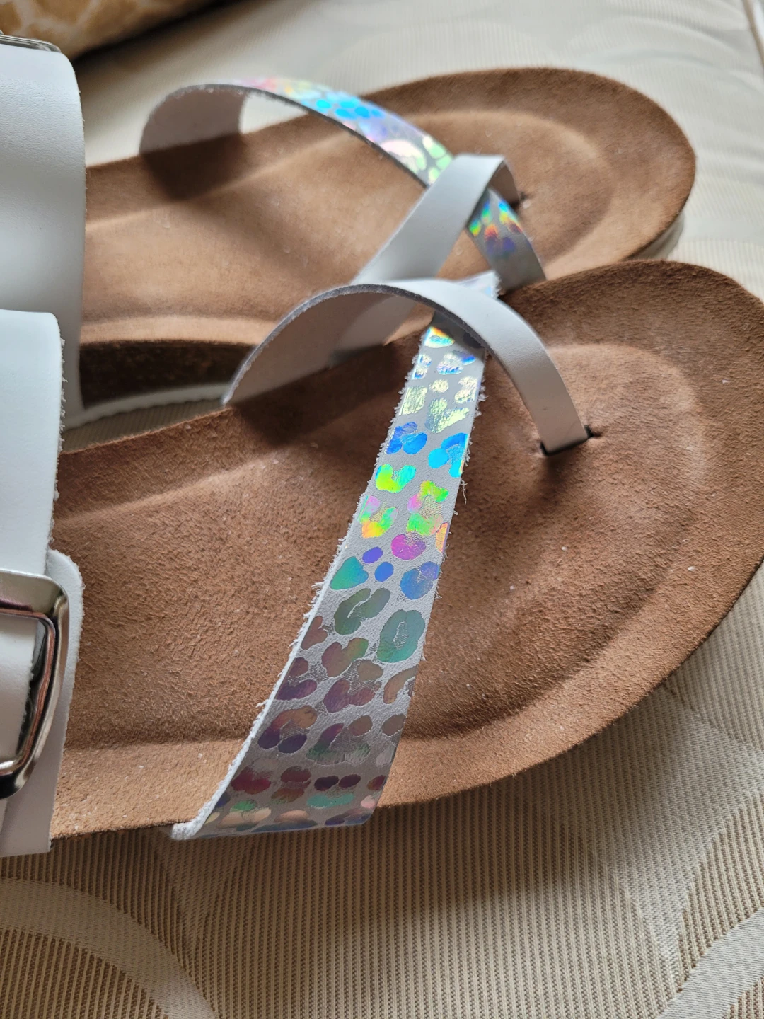 Galiana White & Iridescent Strap Sandals - Women's Size 9.5 - photo 4