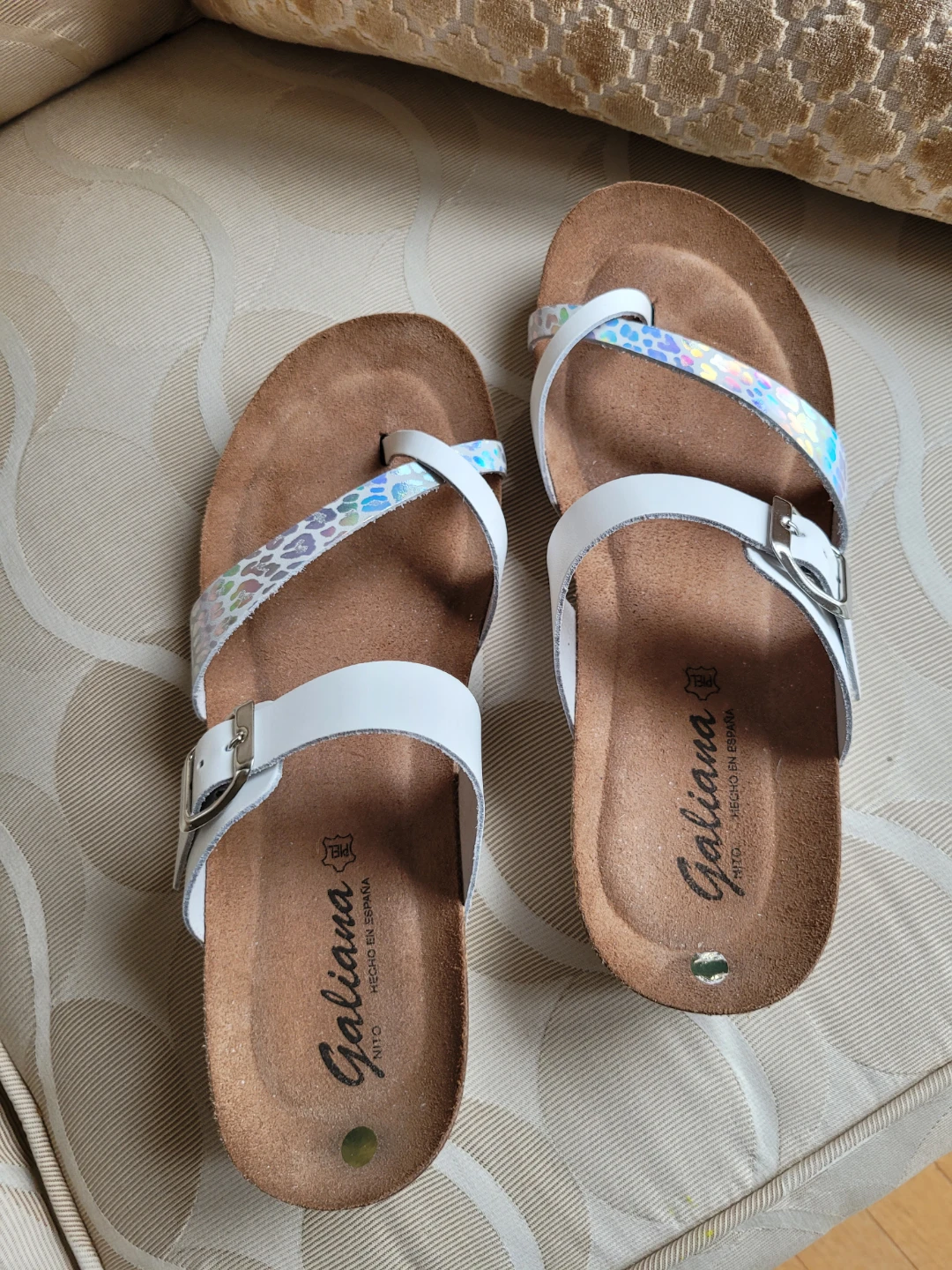 Galiana White & Iridescent Strap Sandals - Women's Size 9.5 - photo 5