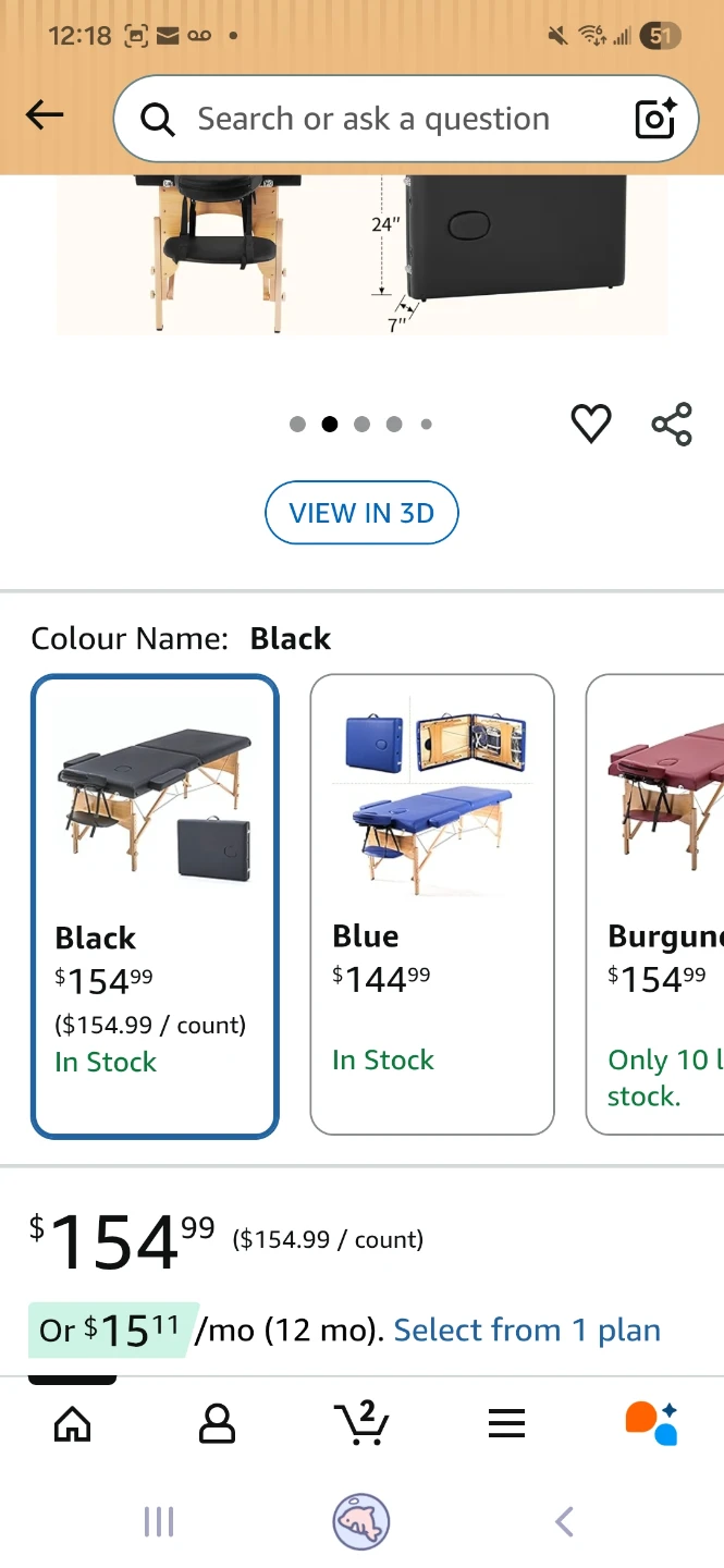 Black Portable Massage Table with Face Cradle and Carrying Case - photo 2