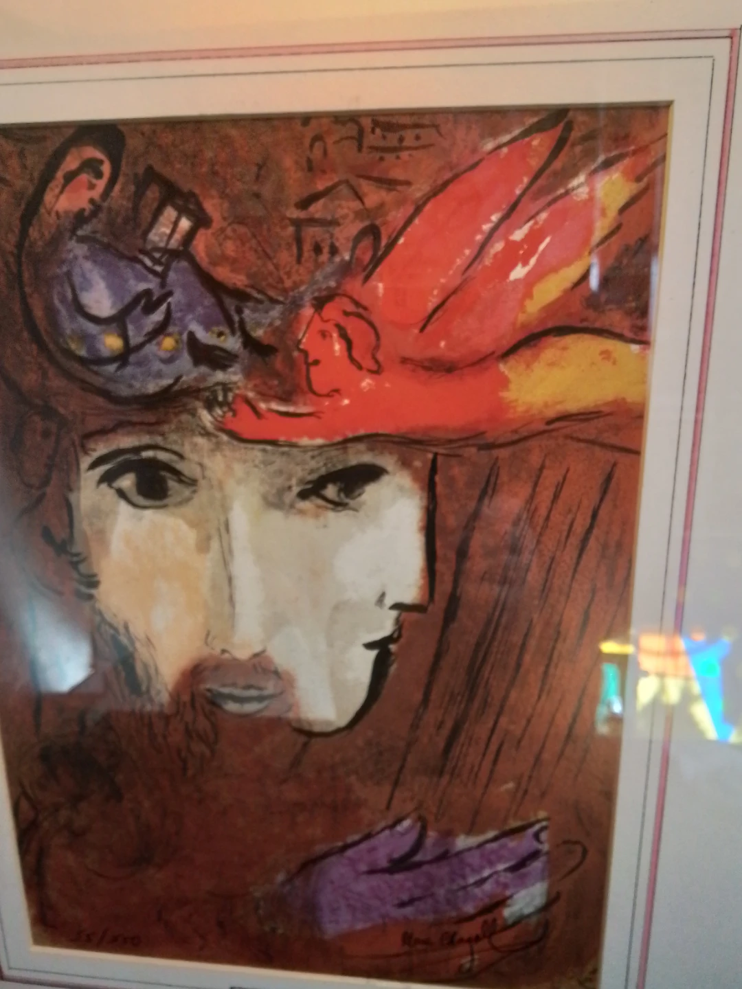 David and Bathsheba" Signed color lithograph by Marc Chagall