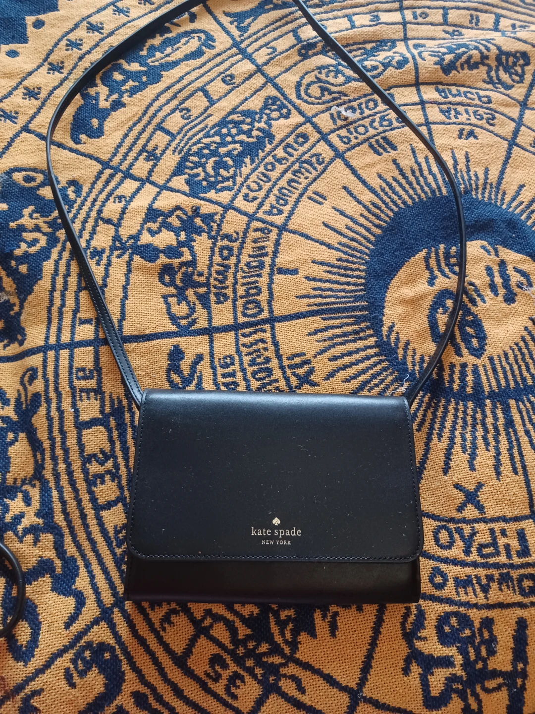 Kate Spade Black Leather Wallet Crossbody Bag