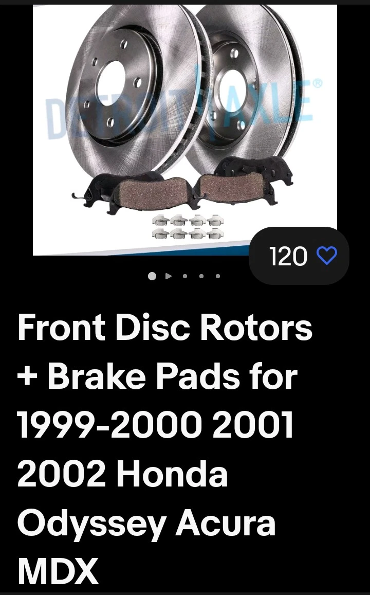 Front Disc Rotors & Brake Pads for Honda Odyssey