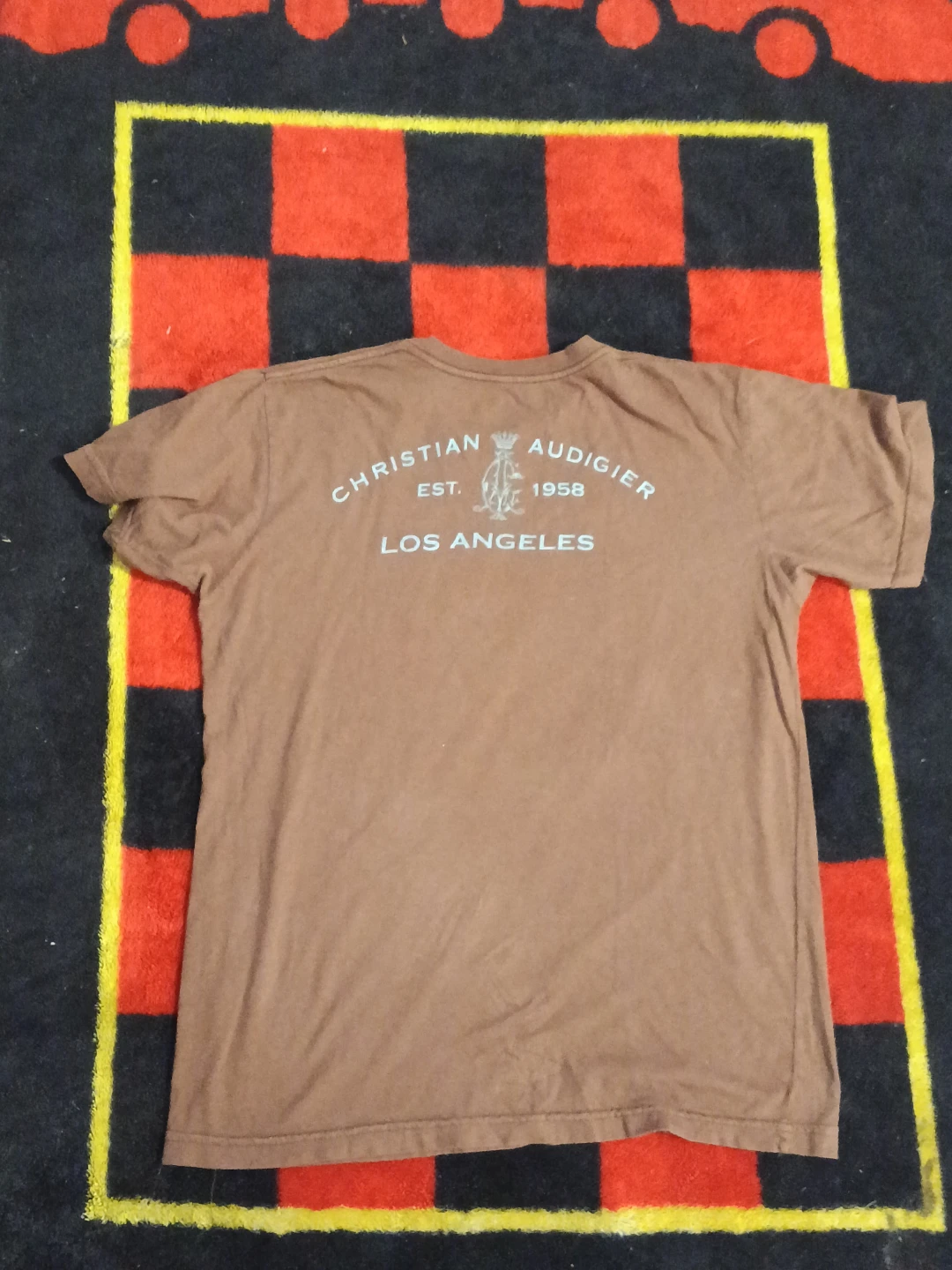 Christian Audigier Brown "Rebel" Skull & Roses T-Shirt Size S - photo 4