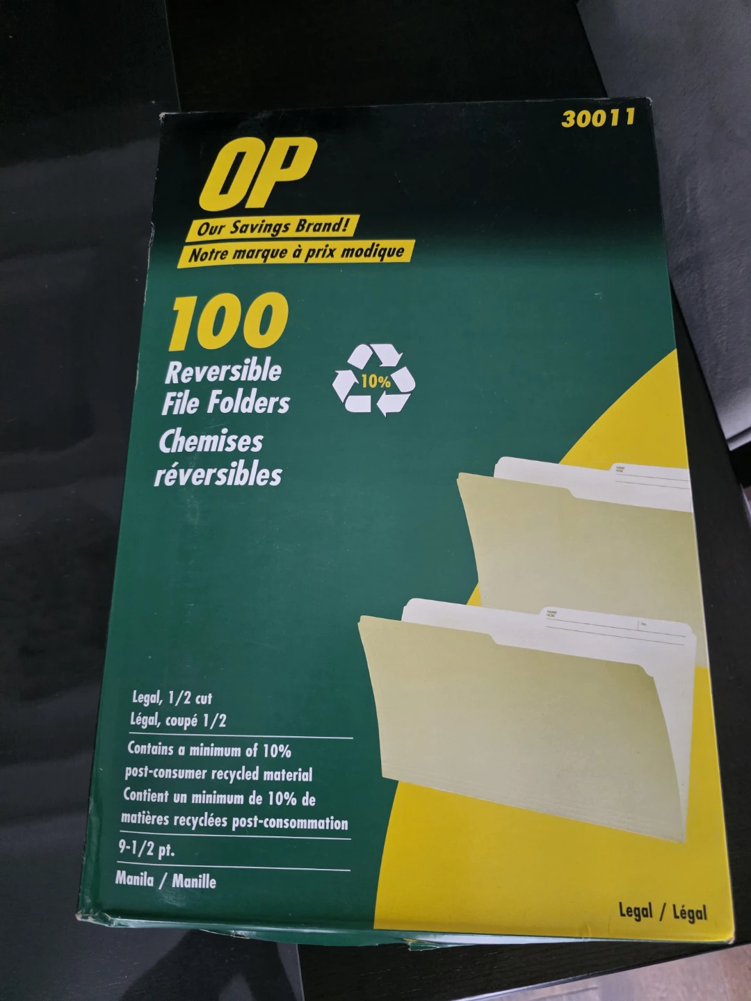 OP 100 Reversible Legal File Folders