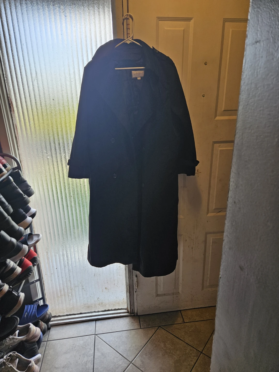London Fog Black Trench Coat Size 8 - photo 2