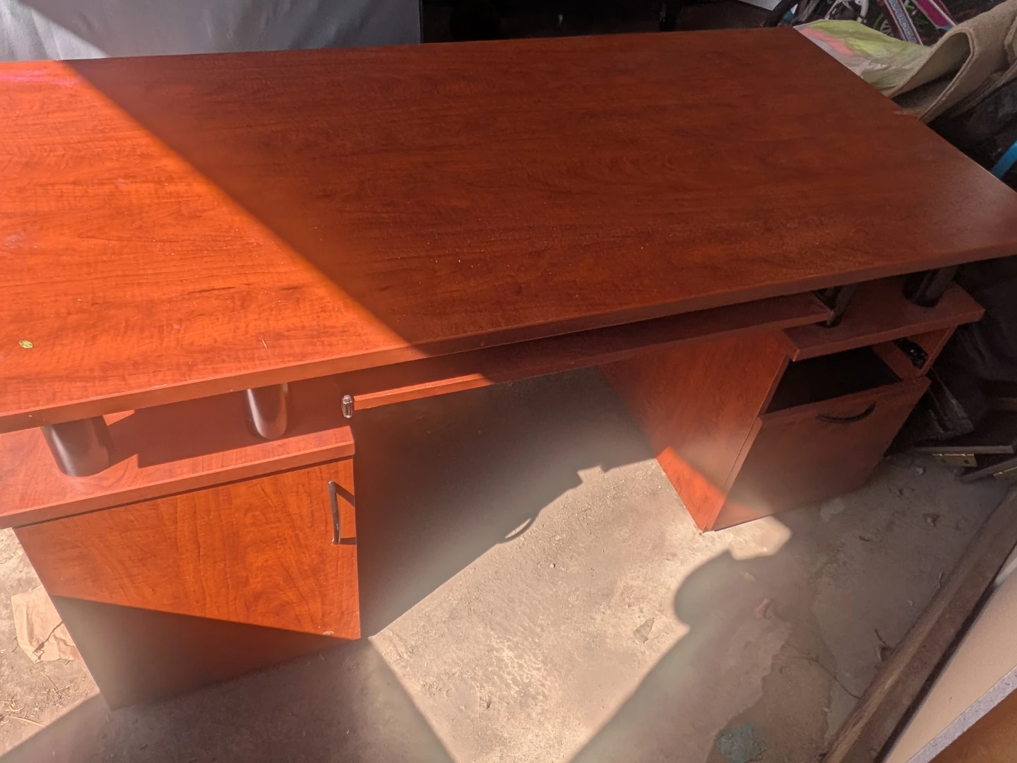 Executive Wood Desk with Drawers - photo 2