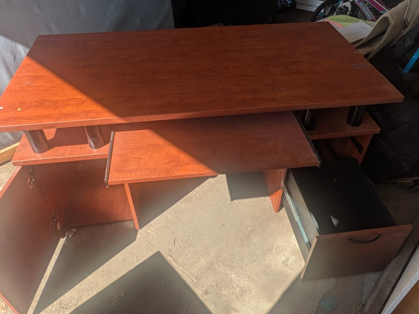 Executive Wood Desk with Drawers - photo 4