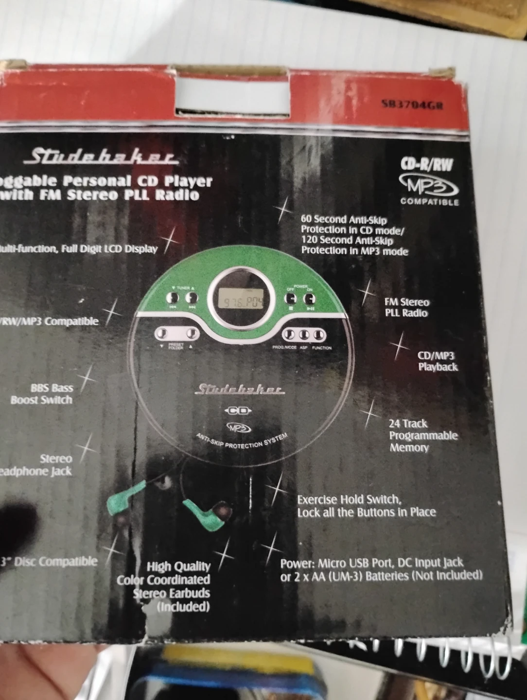 Studebaker Joggable Personal CD Player with FM Stereo PLL Radio - photo 2