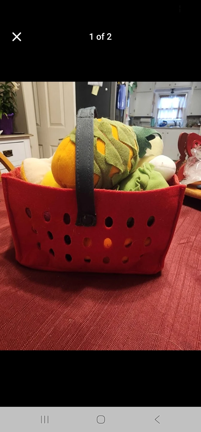 Plush Play Food Set with Basket