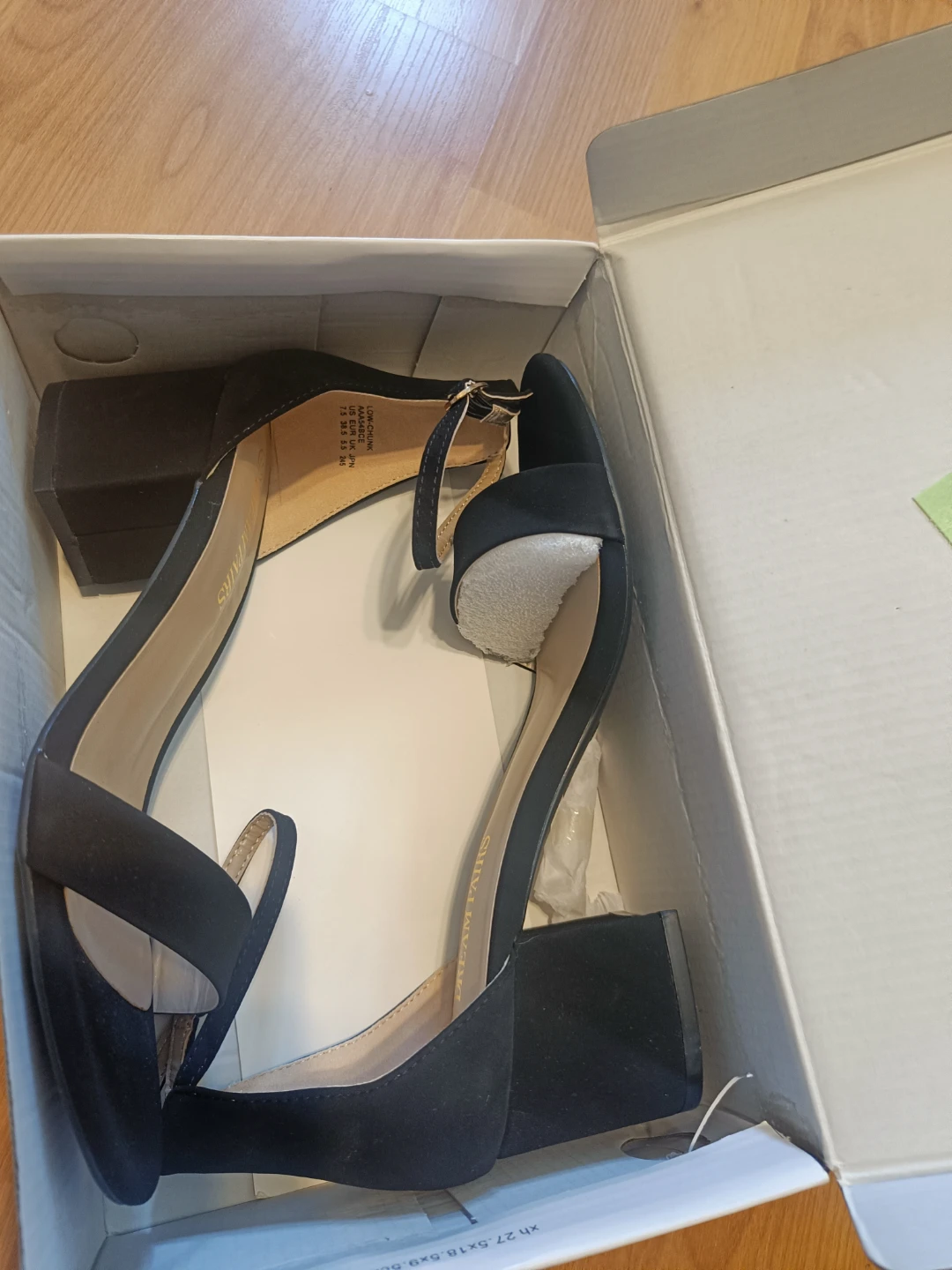 Dream Pairs Black Block Heel Sandals Size 7.5 - photo 3