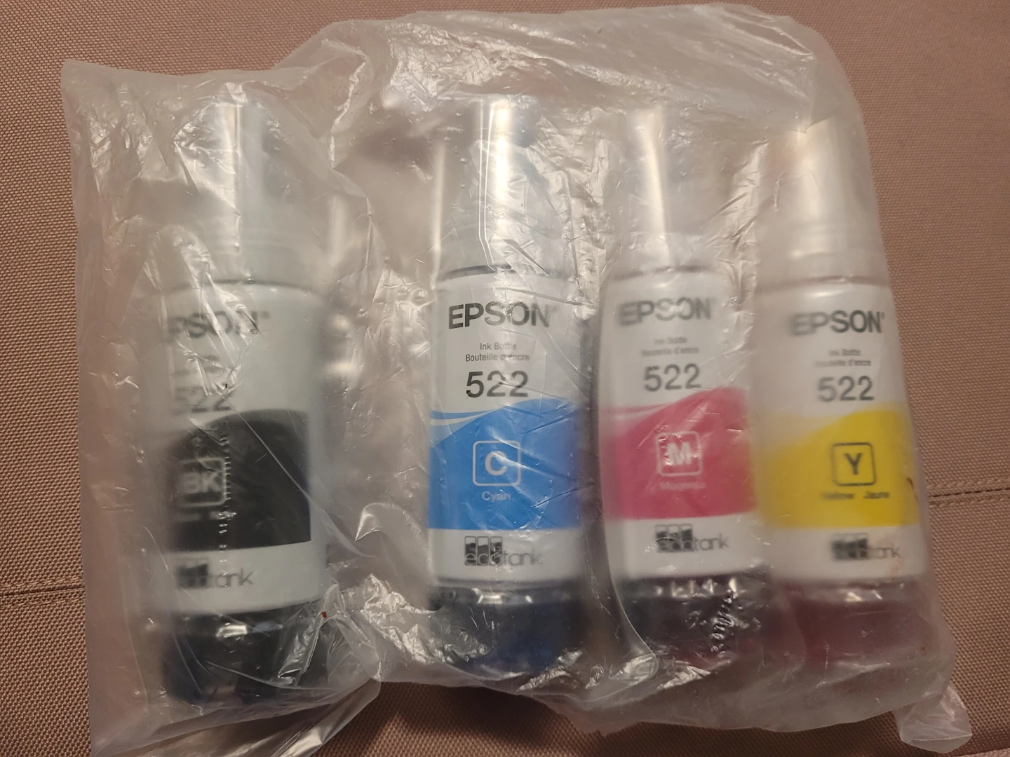 Epson EcoTank 522 Ink Bottles (Cyan, Magenta, Yellow, Black)