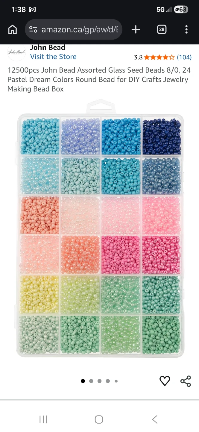 John Bead 12500pcs Assorted Glass Seed Beads 8/0