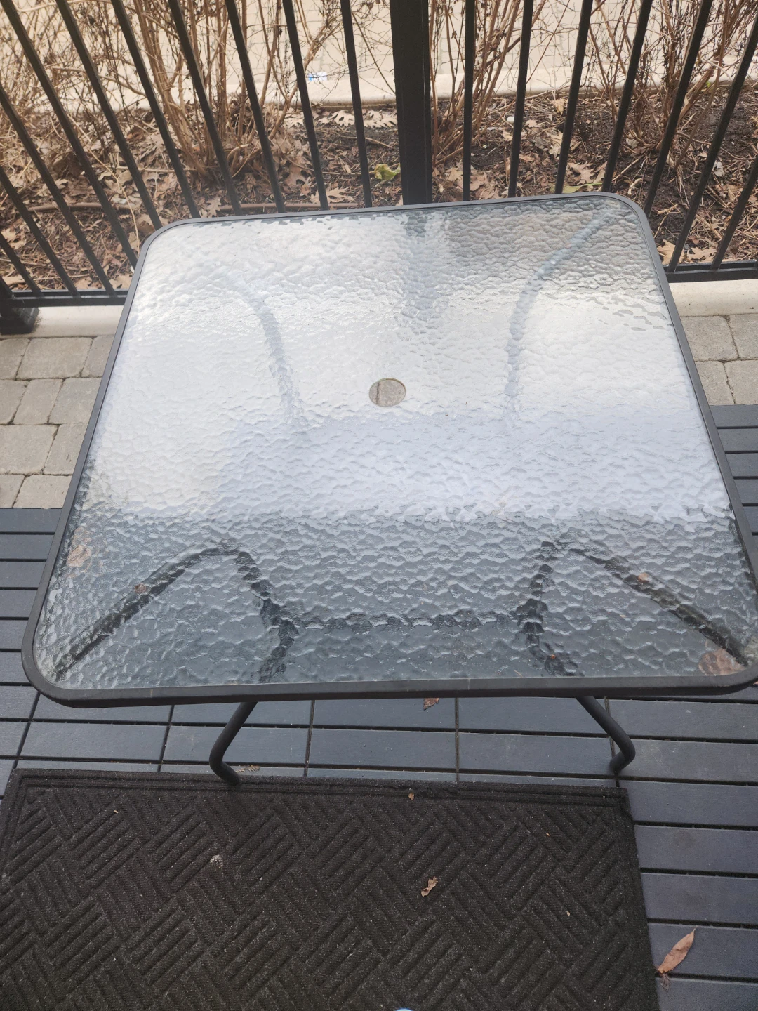 Square Glass Top Patio Table