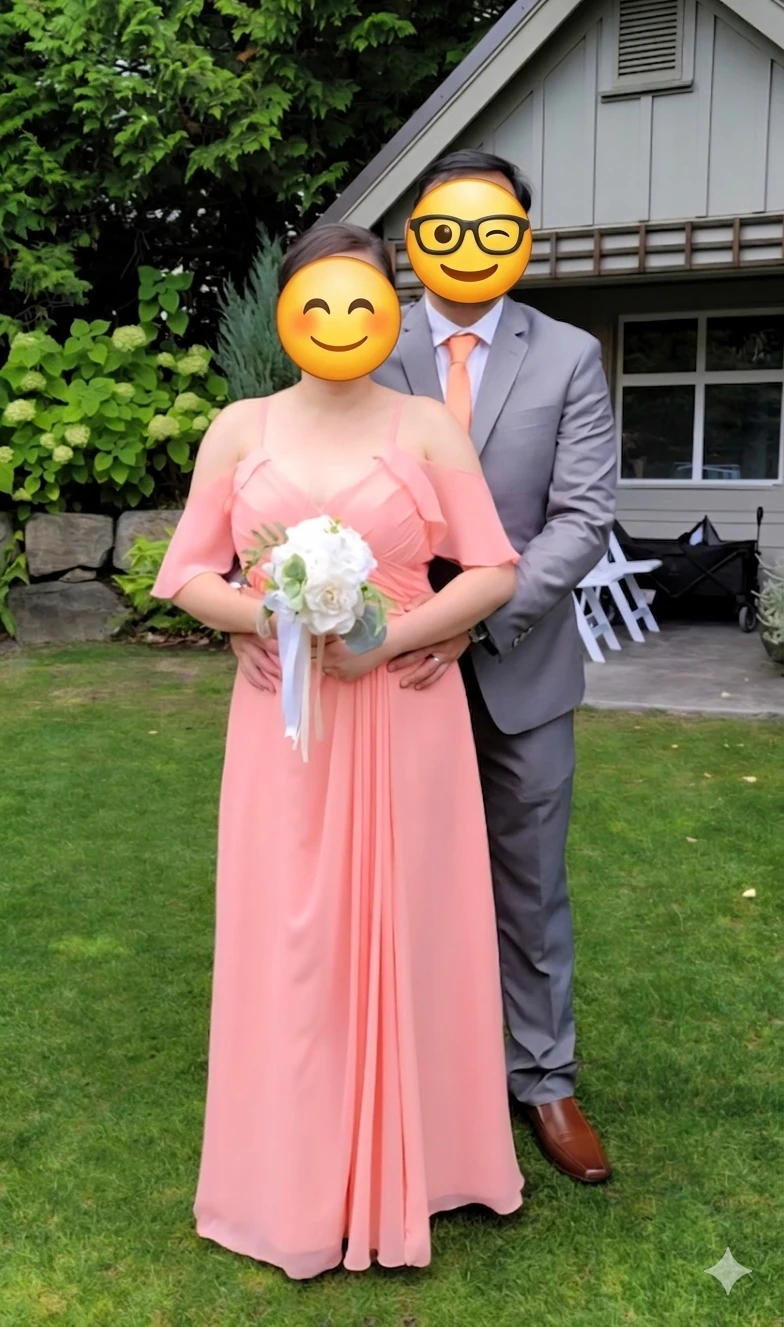 Bridesmaid Dress (Coral/Peach) Size 6